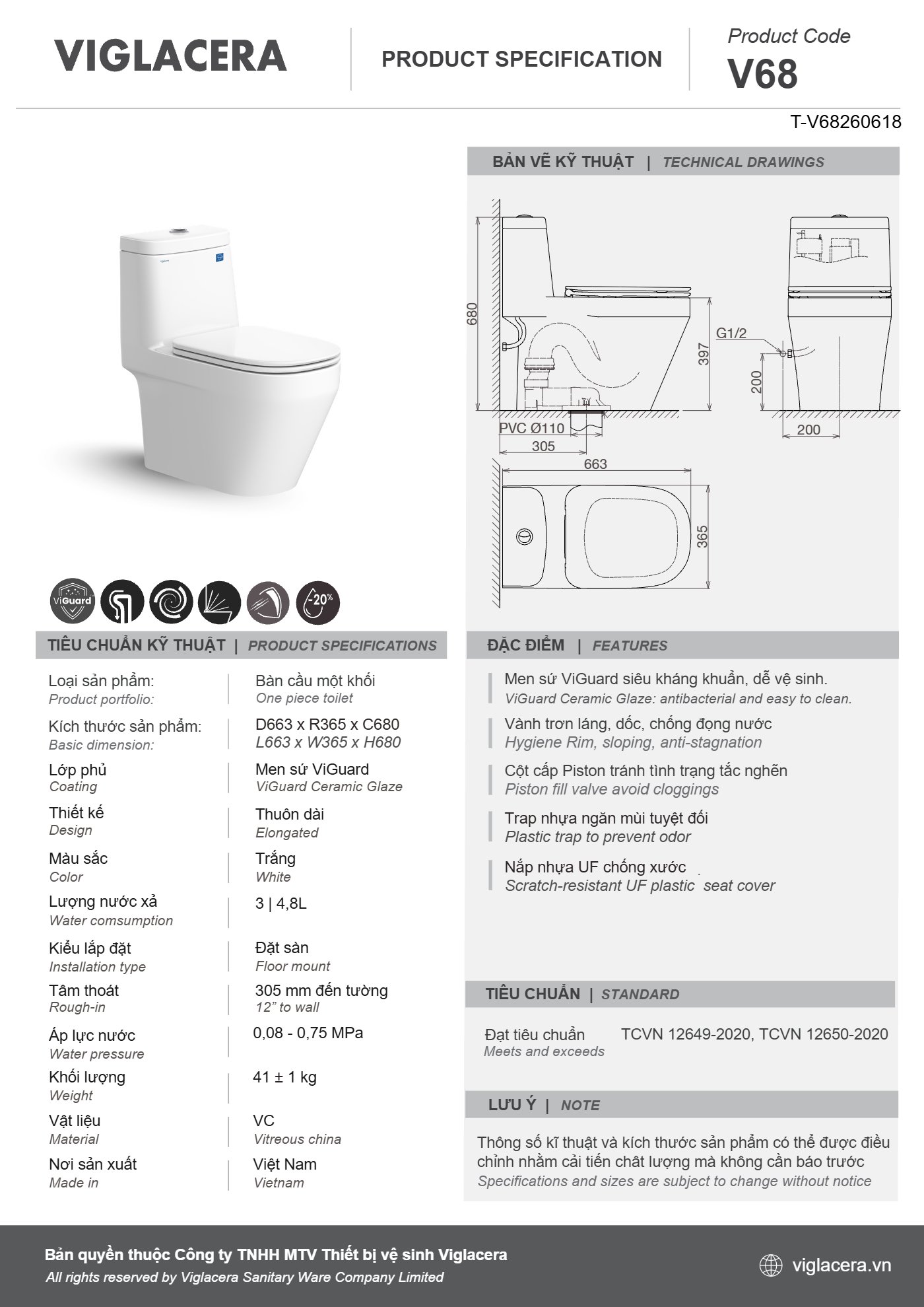 Bản vẽ spec V68